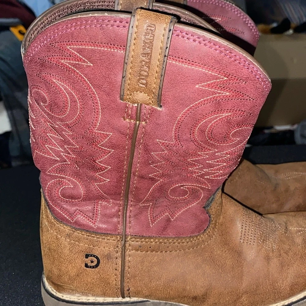 DURANGO Stylish Red and Tan KIDS SIZE 3M BRIAR RED BROWN Western Boots EUC CLEAN